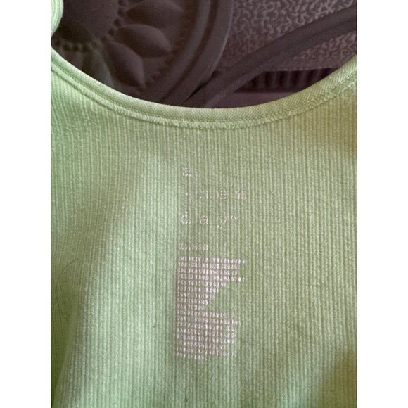 Womens Lime Green Ribbed Tank Top Size Large - Picture 3 of 6